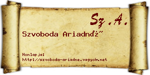Szvoboda Ariadné névjegykártya